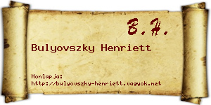 Bulyovszky Henriett névjegykártya